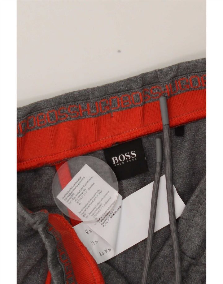 Pantalones HUGO BOSS Hombre | Pantalones de chándal con estampado gráfico de algodón gris medio