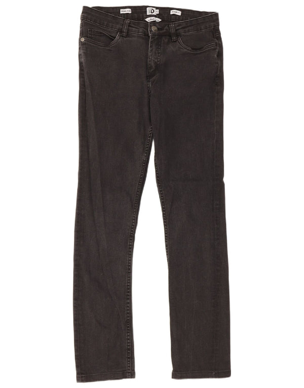Dack's Jeans rectos de corte regular para mujer IT 42 Medium W28 L28 Algodón negro