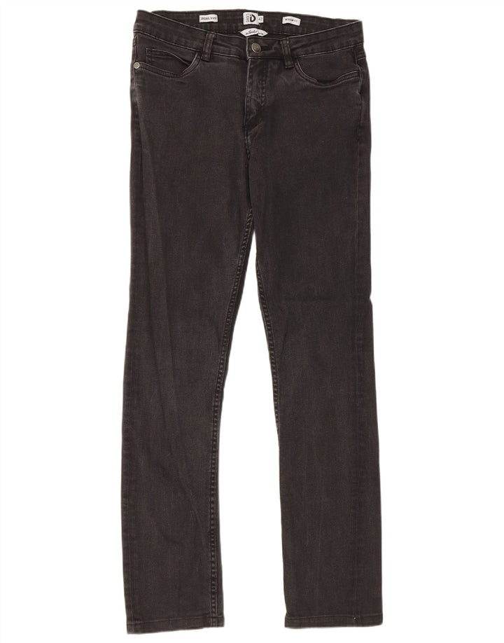 Dack's Jeans rectos de corte regular para mujer IT 42 Medium W28 L28 Algodón negro