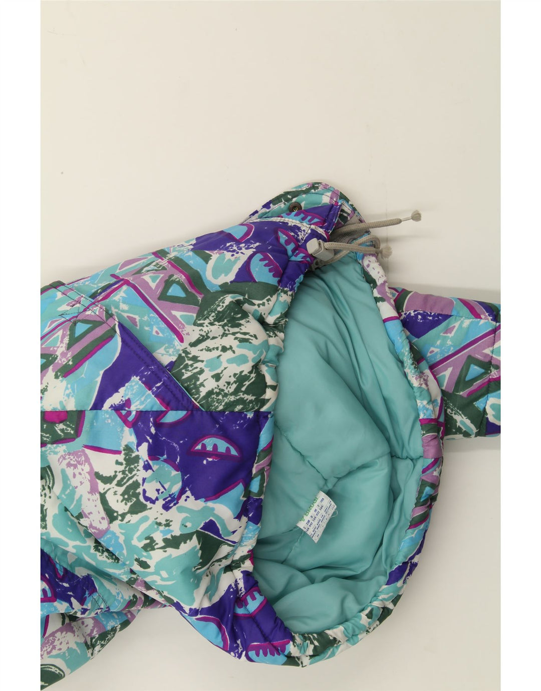 BRUGI Girls Abstract Pattern Windbreaker Jacket 15-16 Years Blue Geometric Vintage Brugi and Second-Hand Brugi from Messina Hembry 