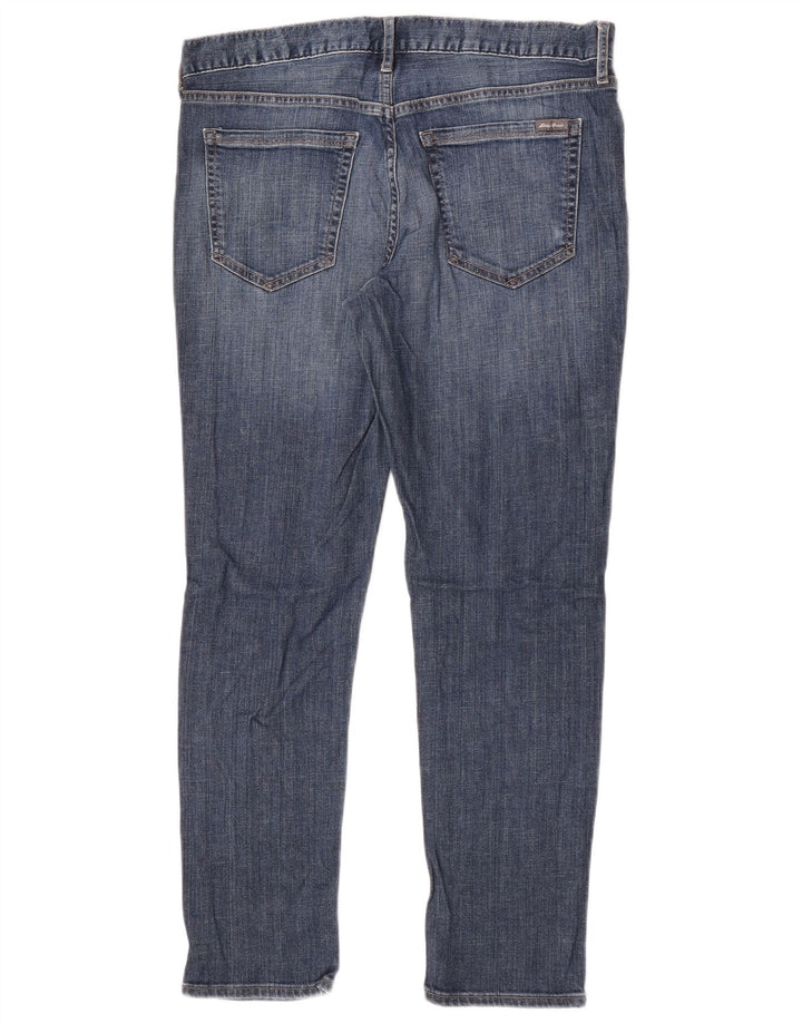 Eddie Bauer Vaqueros Capri Slim Boyfriend para Mujer US 8 Medium W32 L20 Azul