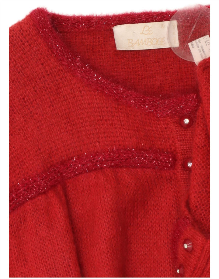 LE BAMBOLE Cárdigan Mujer IT 48 XL Mohair Rojo
