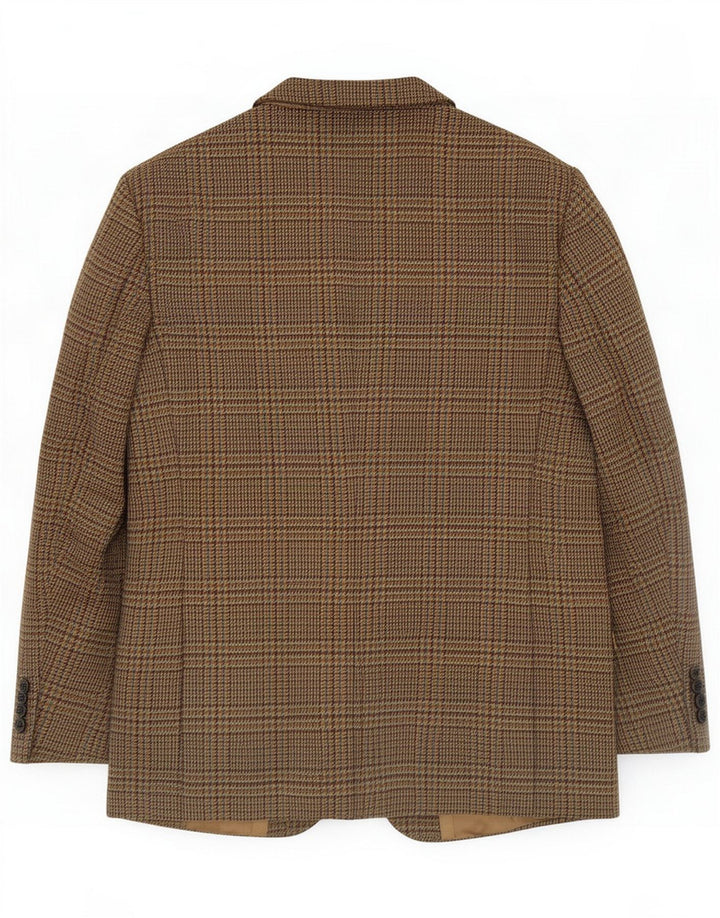 Chaqueta tipo blazer de 2 botones para hombre de Wall Street UK 40 Large Brown Plaid