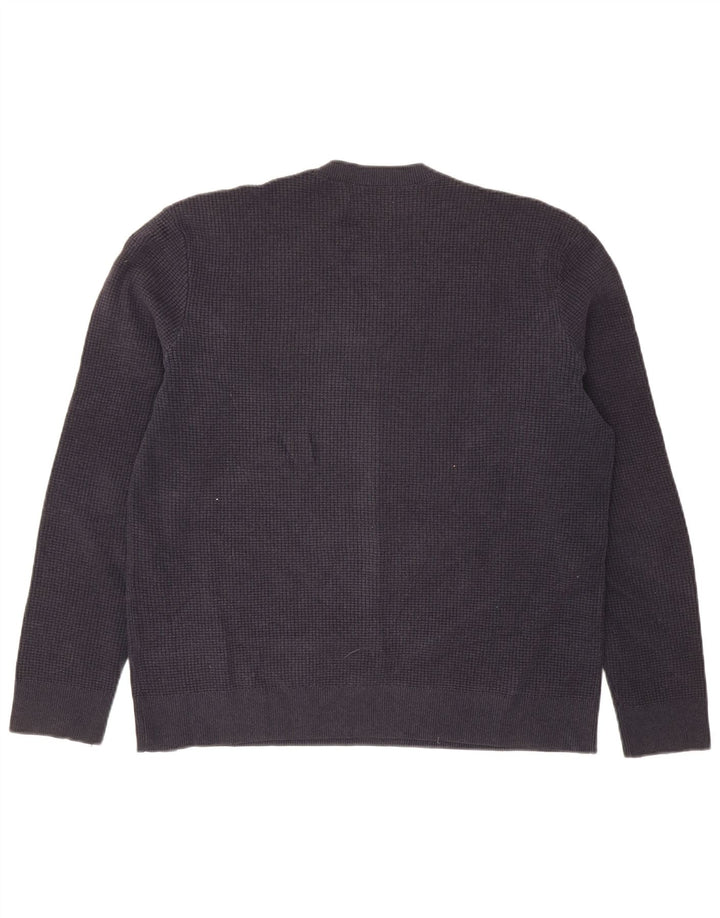 Marks & Spencer - Jersey de cuello redondo para hombre, talla grande, poliéster, color azul marino