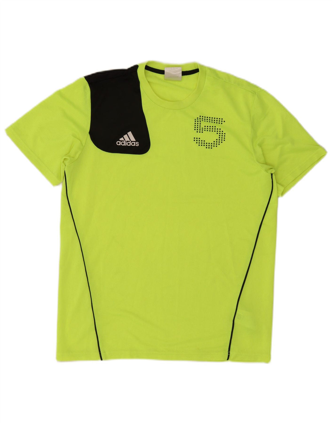 Adidas Hombre Camiseta Gráfica Top Verde Medio Colorblock Poliéster