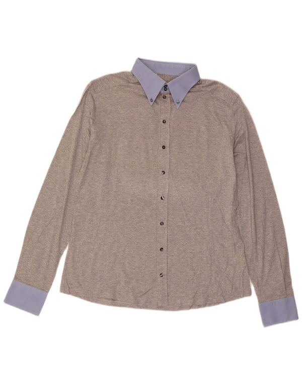 Dolce & Gabbana Camisa para hombre Talla 44 17 1/2 XL Algodón color block gris