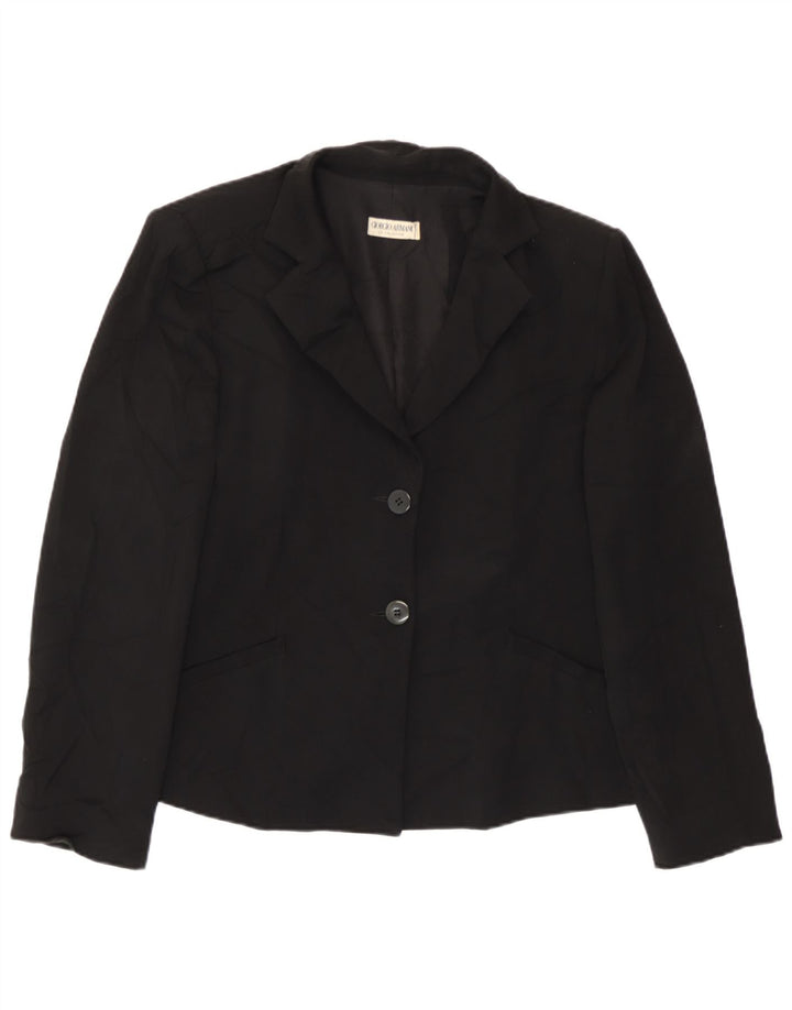 Giorgio Armani Chaqueta Blazer de 2 Botones para Mujer Reino Unido 44 Mediano Negro