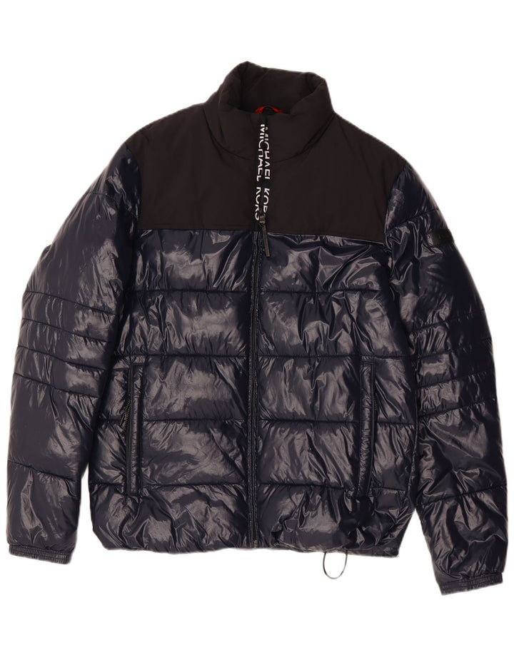 Michael Kors Chaqueta acolchada holgada para hombre UK 36 Small Azul marino Poliéster