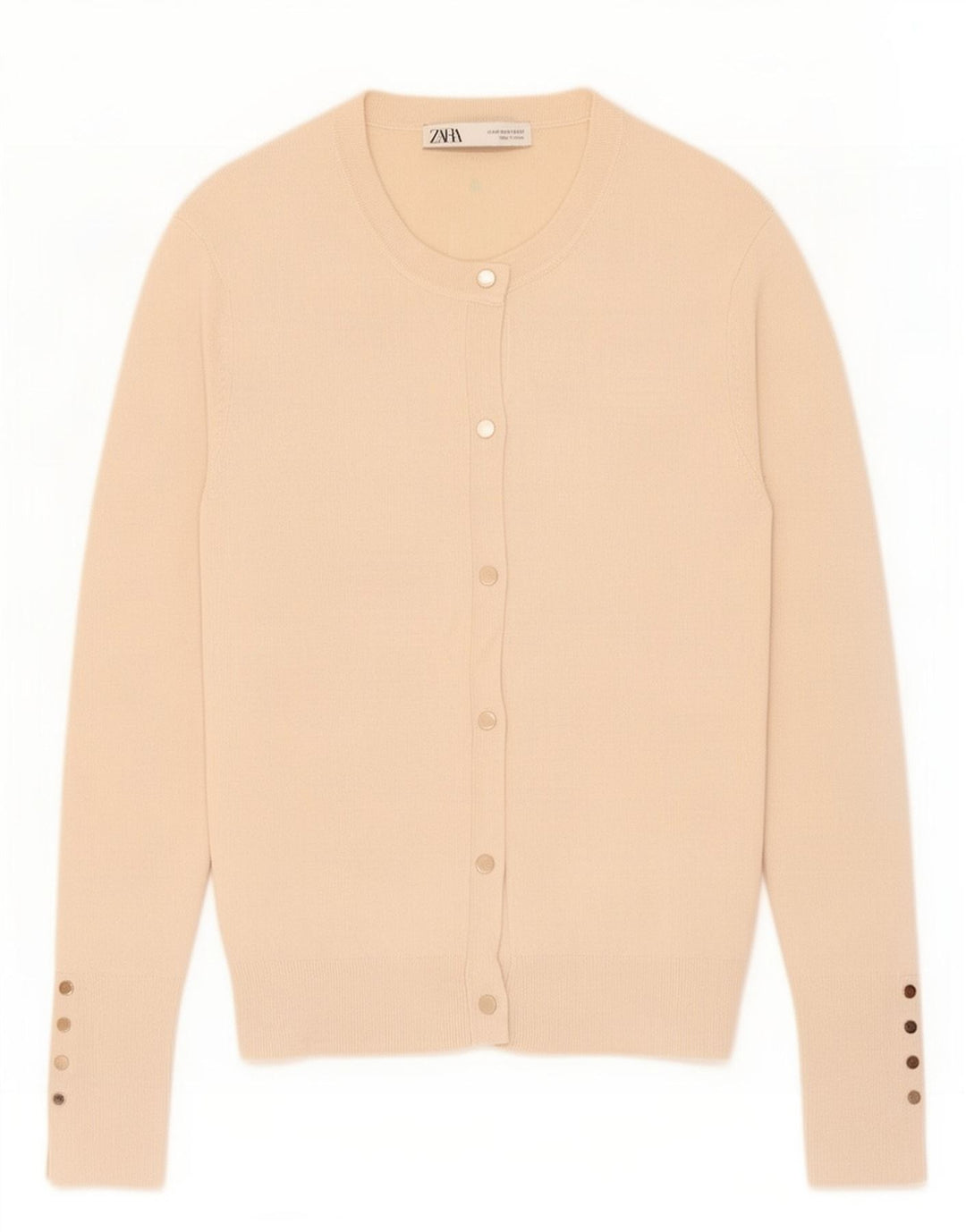 Zara Mujer Cárdigan Suéter UK 42 Viscosa Beige Medio