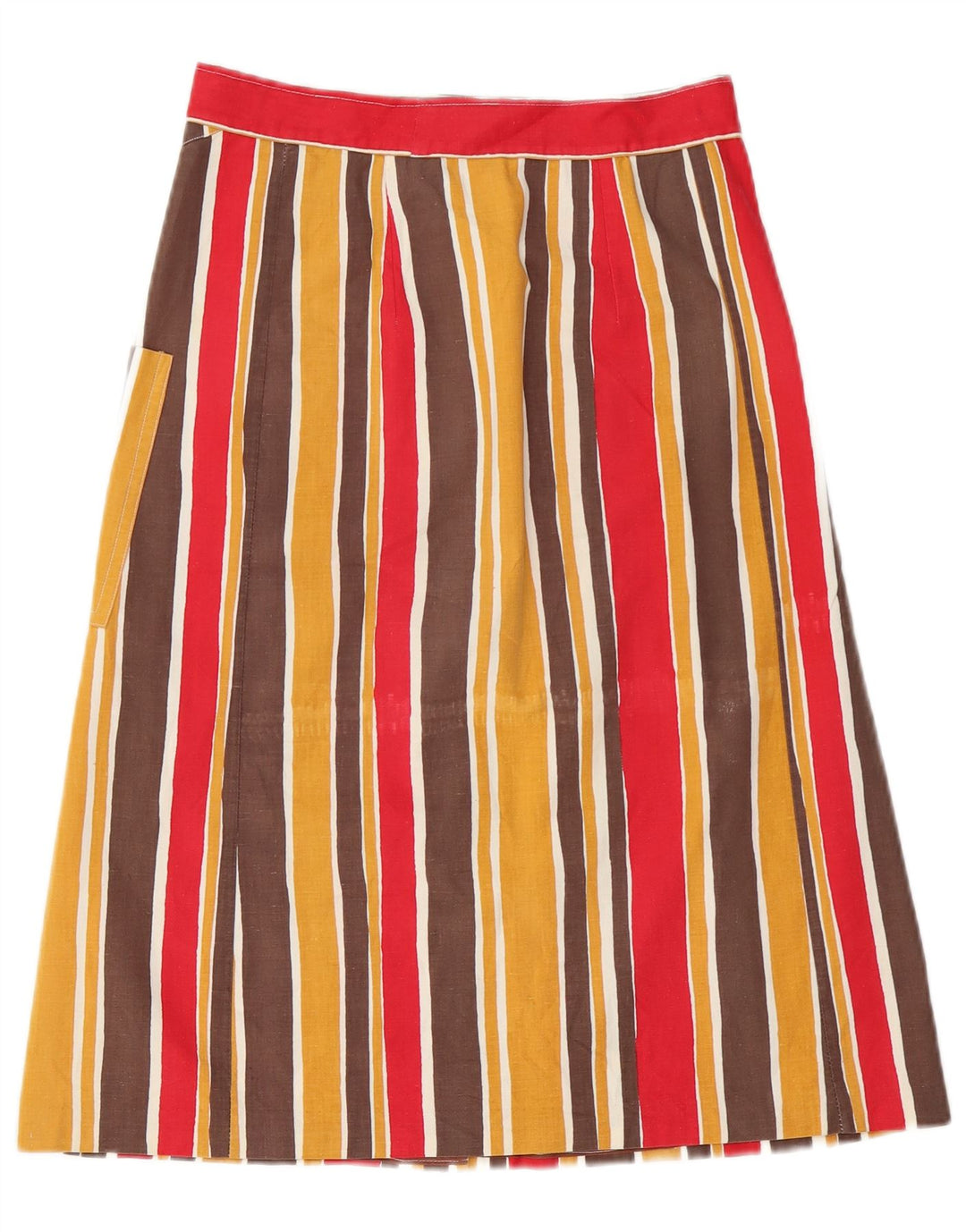 Vintage mujer A-Line falda W26 pequeña rayas multicolores