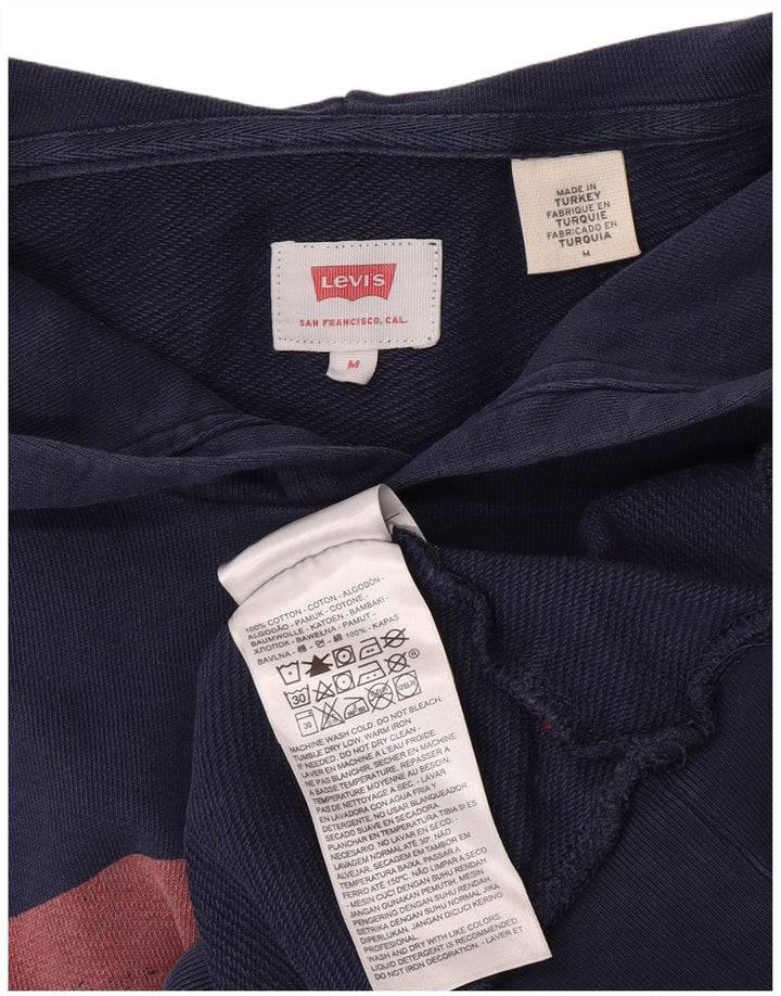 Levi's Hombre Sudadera Con Capucha Gráfica Jersey De Algodón Azul Marino Mediano