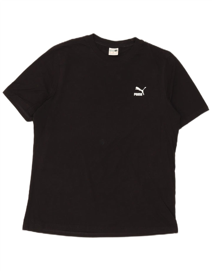 Puma - Camiseta para hombre, talla grande, algodón negro