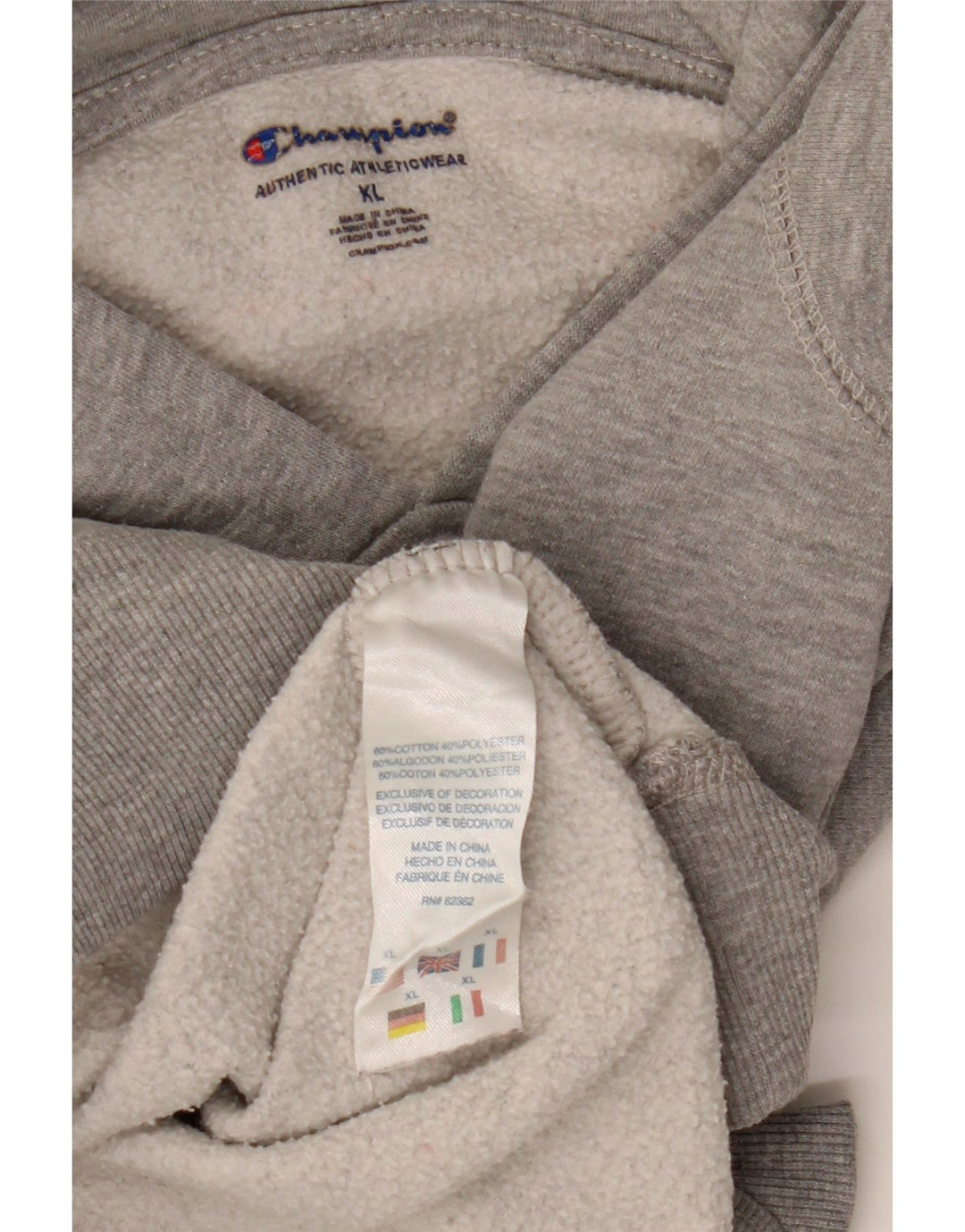 CHAMPION Jersey con capucha gráfica para niños 13-14 años XL Algodón moteado gris