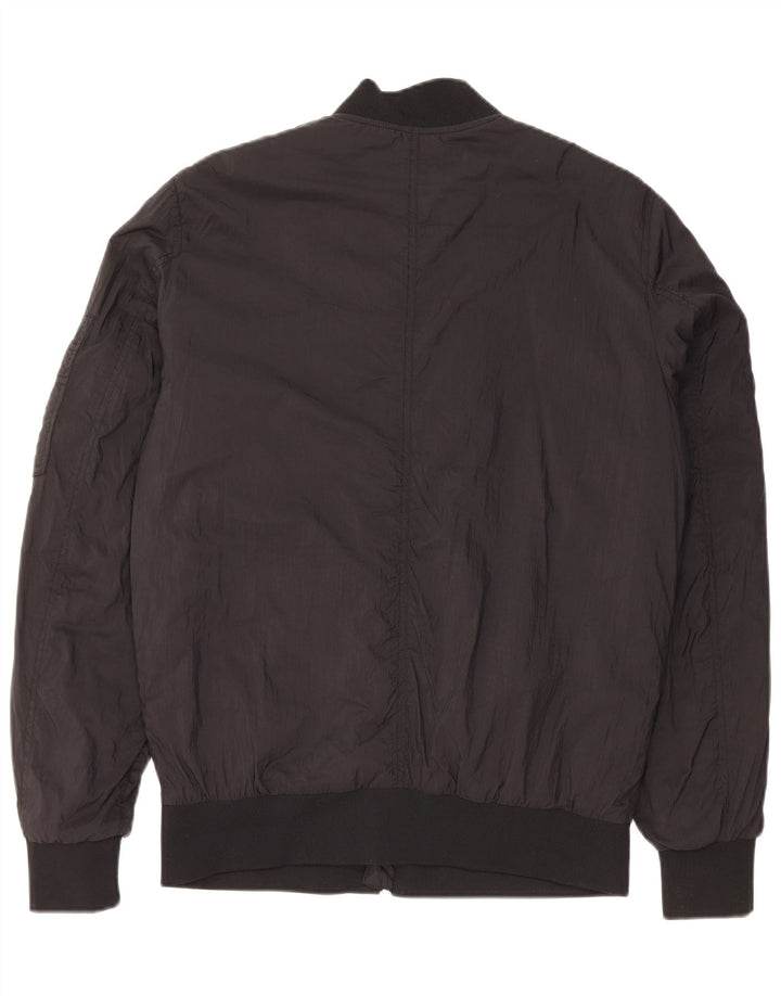 ZARA Chaqueta Bomber Hombre ES 38 Mediana Negro Poliéster