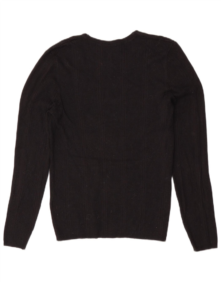 Marks & Spencer Jersey con cuello en V para mujer UK 42 Viscosa negra mediana