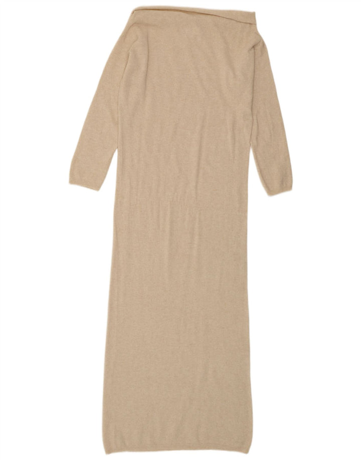 KONTATTO Vestido largo tipo jersey con cuello vuelto para mujer Reino Unido 44 Poliamida beige medio