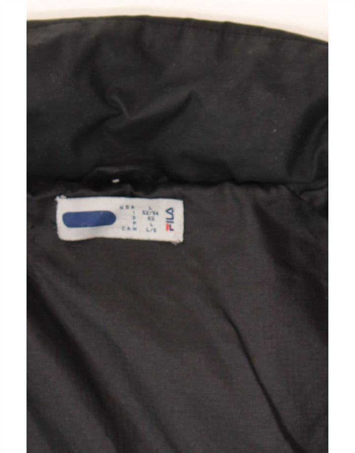 FILA Mens Padded Jacket UK 52/54 Large Black Polyester Vintage Fila and Second-Hand Fila from Messina Hembry 