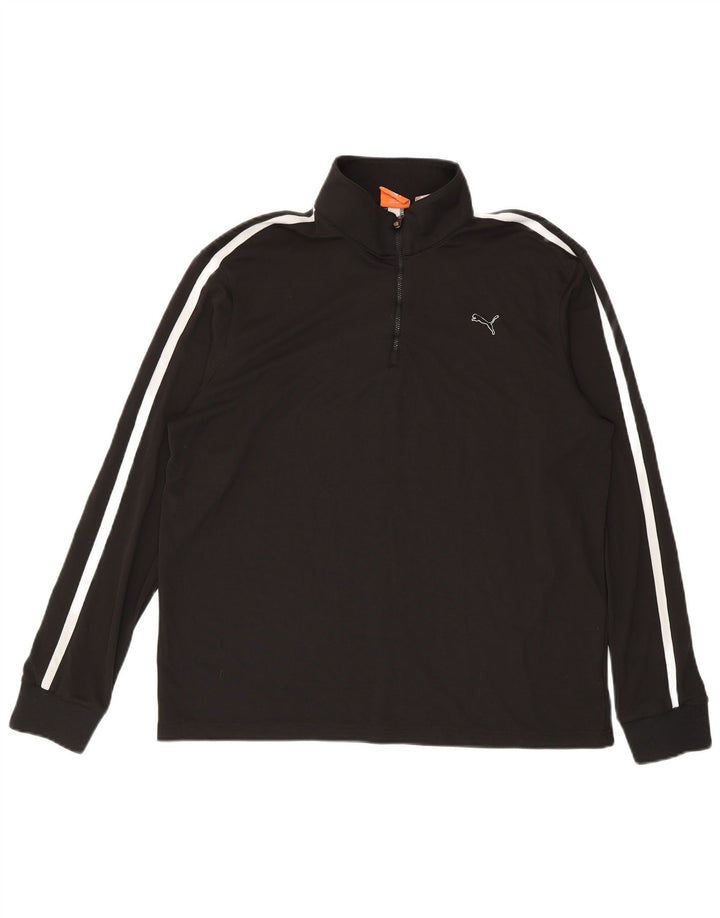Puma - Chándal con cremallera y cuello para hombre, talla grande, poliéster negro