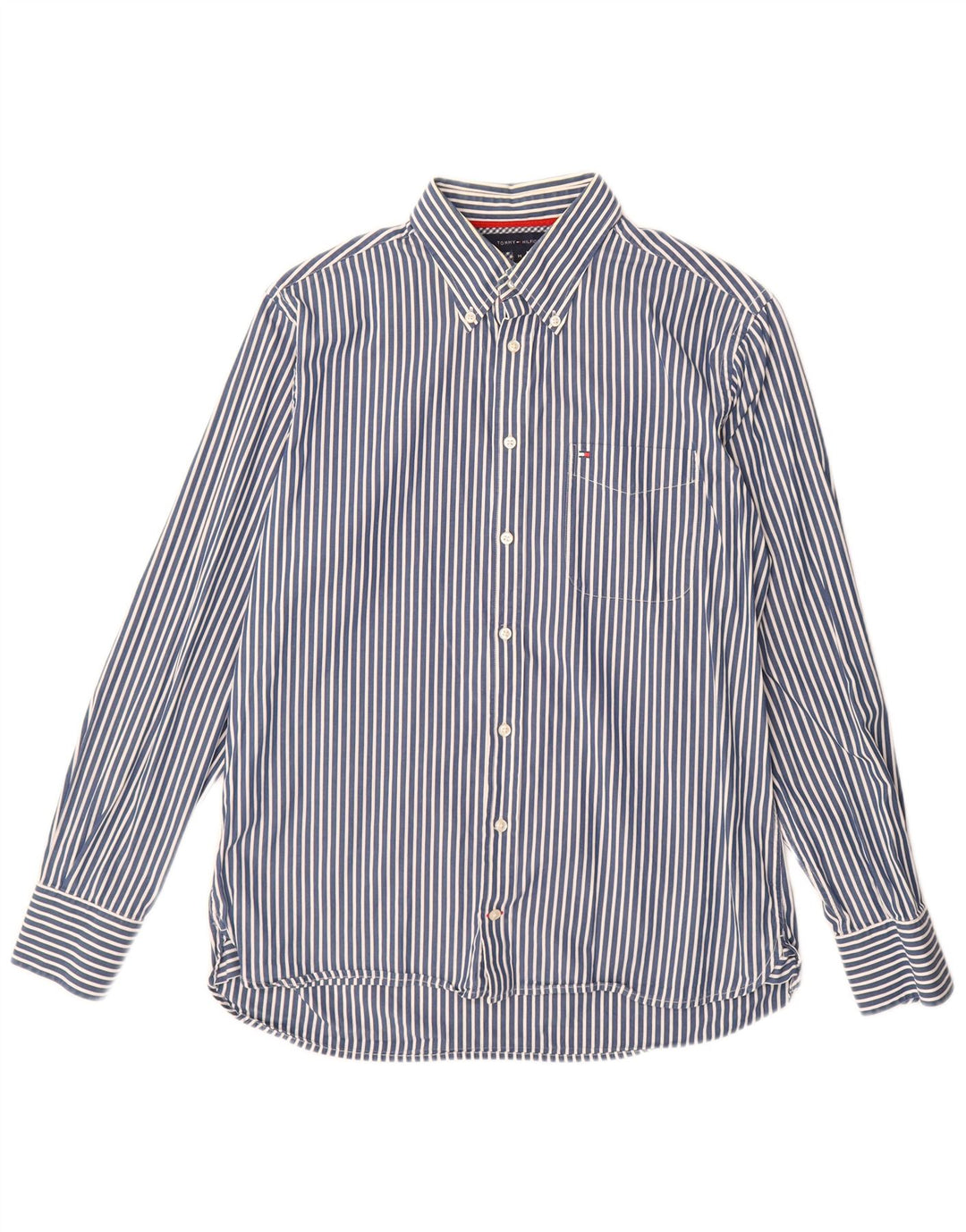 Camisa Tommy Hilfiger Hombre Algodón Azul Medio Rayas Pintadas