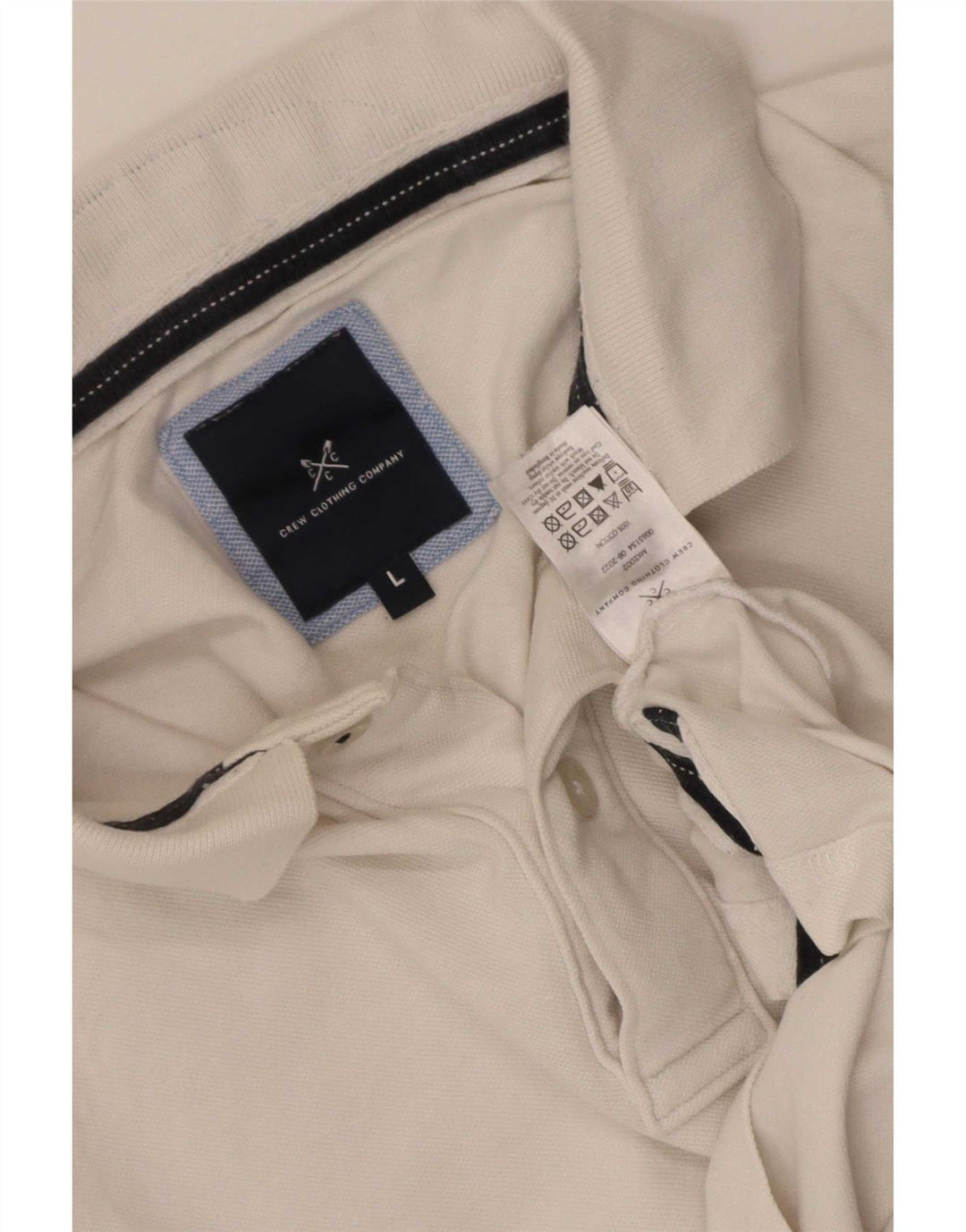 Crew Clothing Polo para hombre de algodón blanco grande