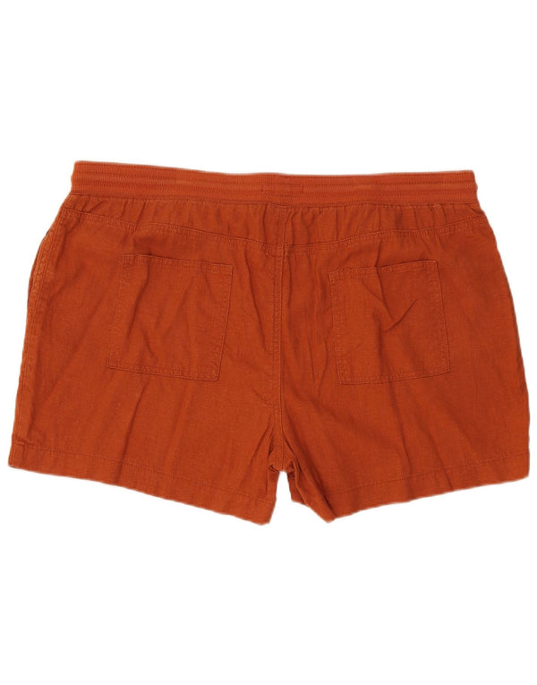 Marks & Spencer Pantalones cortos casuales para mujer UK 20 2XL W40 Lino naranja