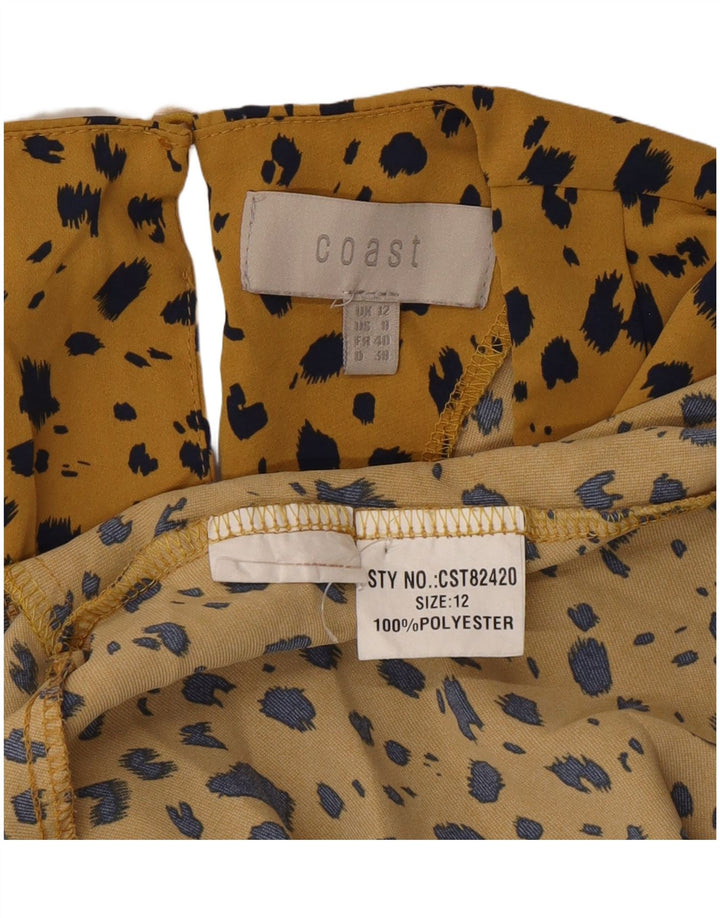 Blusa para mujer Coast Top UK 42 Poliéster con estampado animal amarillo medio