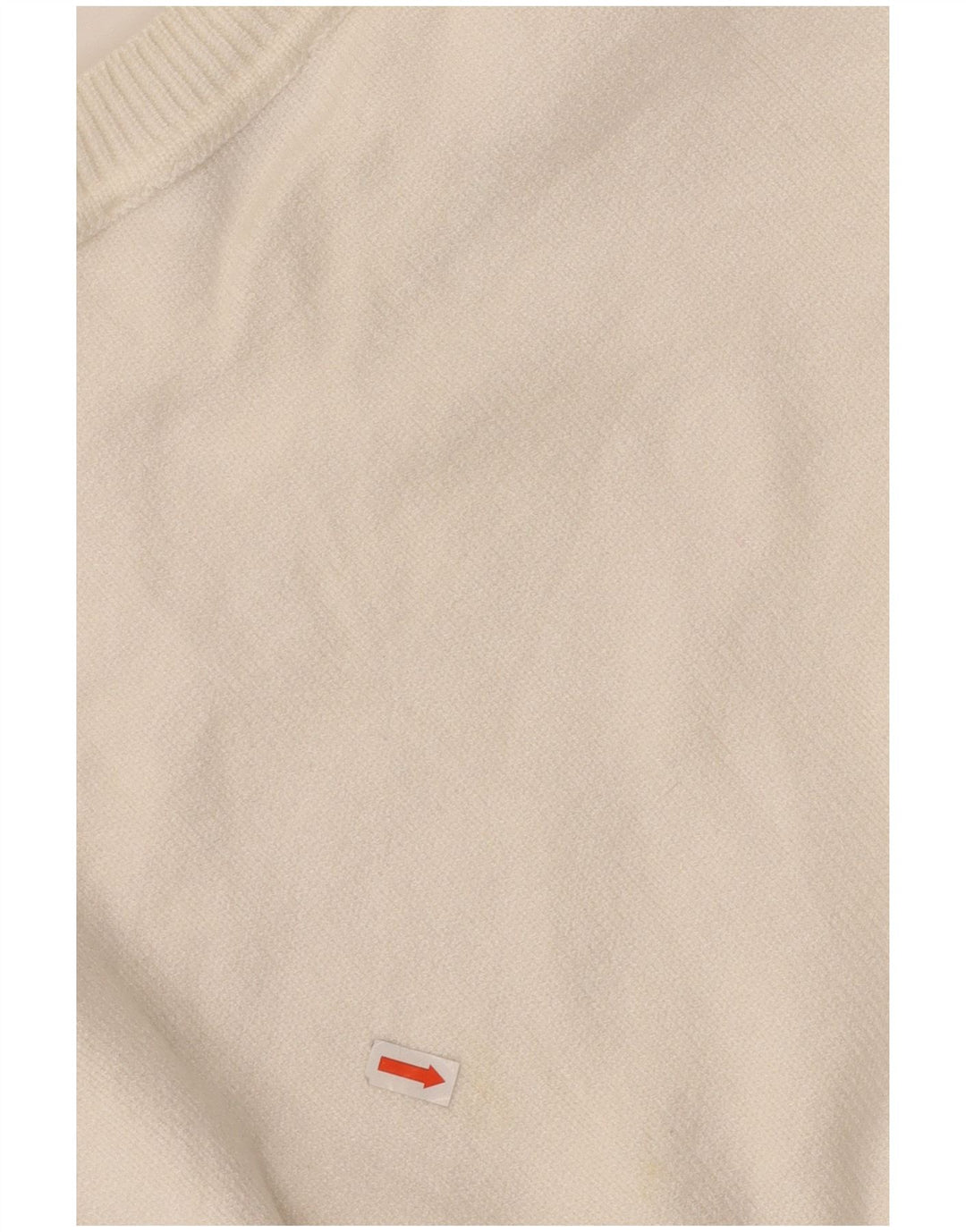 ZARA Jersey de cuello redondo para mujer, talla 44, viscosa blanca mediana
