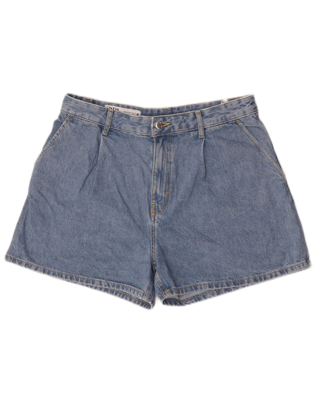 Zara Mujer Shorts Vaquero Medio W30 Azul Algodón