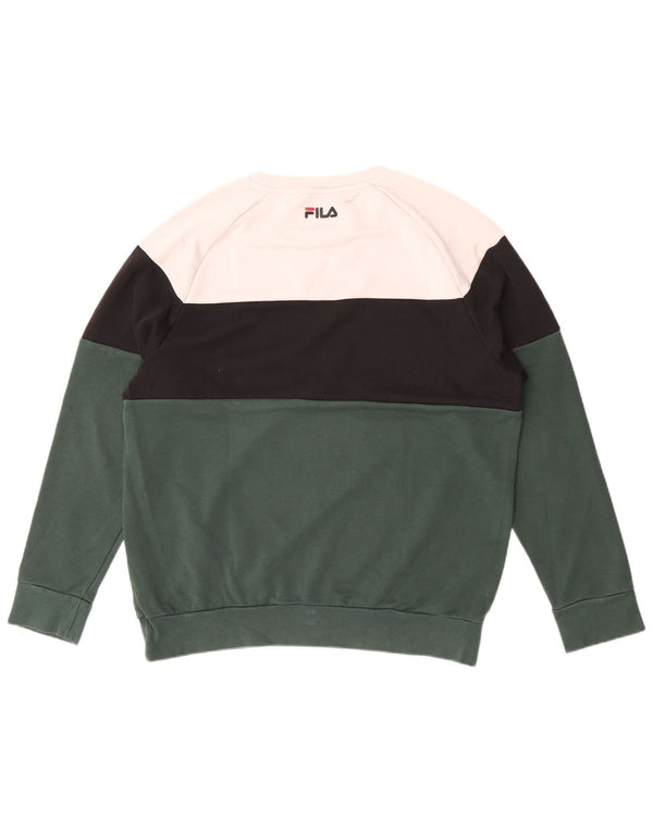 Fila Hombre Graphic Sudadera Jumper XL Verde Colorblock