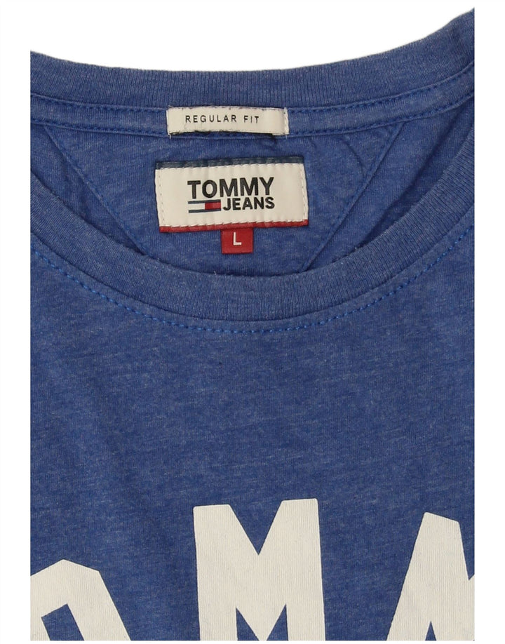 Tommy Hilfiger Camiseta con gráfico de ajuste regular para hombre Top grande de poliéster azul