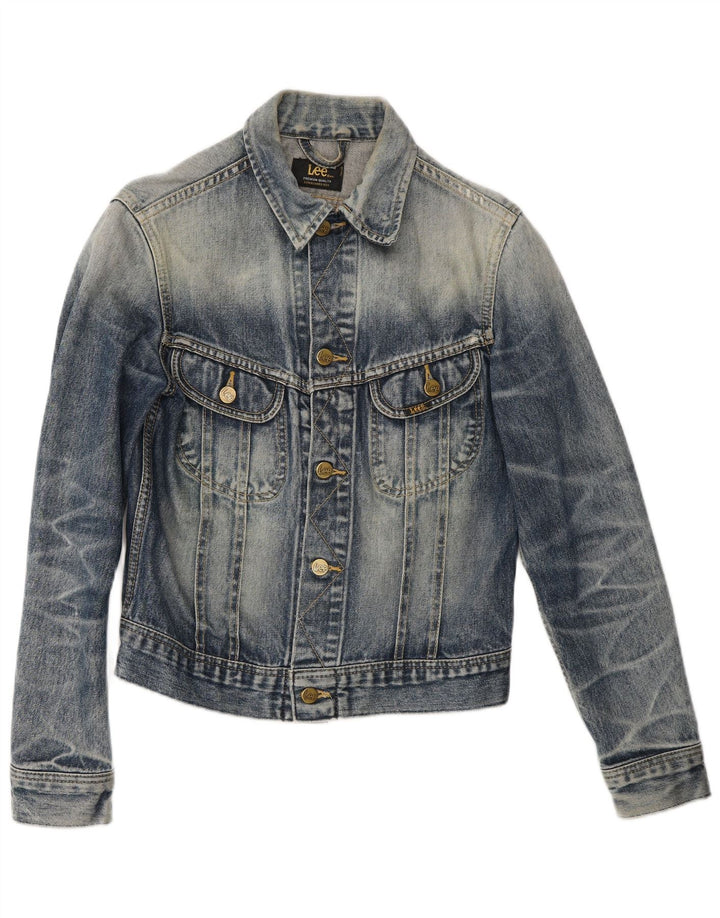 Lee Chaqueta Vaquera Rider para Mujer UK 12 Algodón Azul Medio