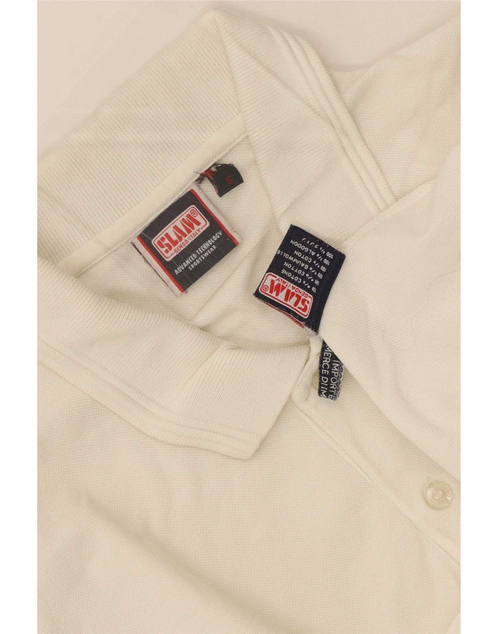 Slam Polo para hombre Small White Cotton