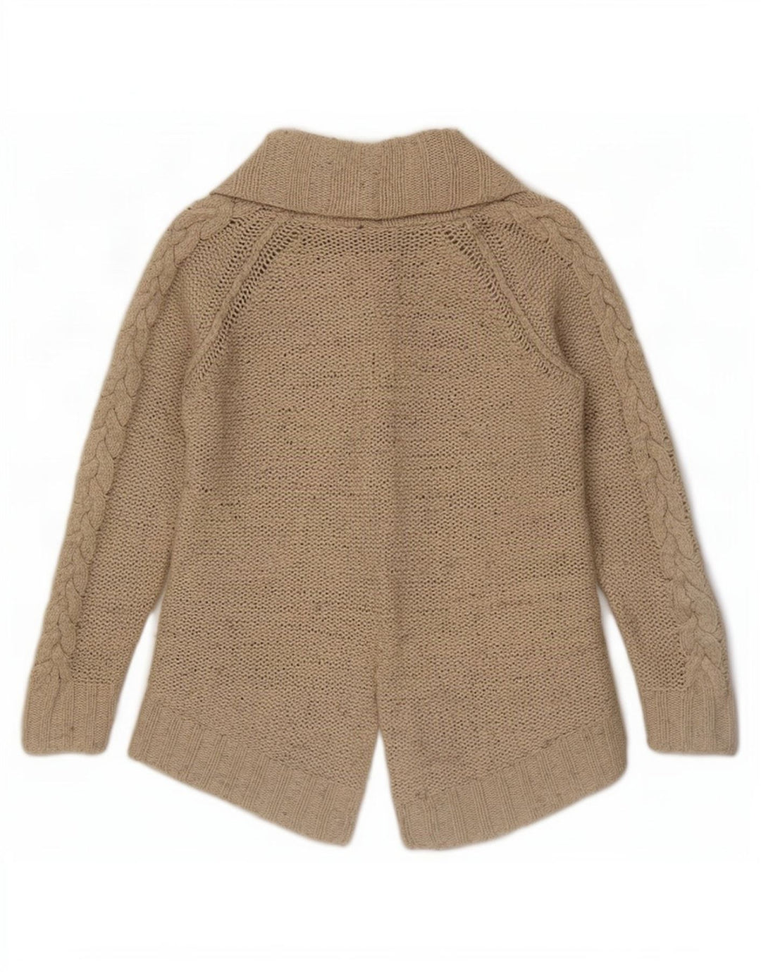 Zara Mujer Cárdigan Abierto Suéter UK 10 Small Beige Nylon