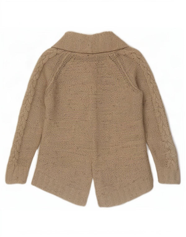 Zara Mujer Cárdigan Abierto Suéter UK 10 Small Beige Nylon