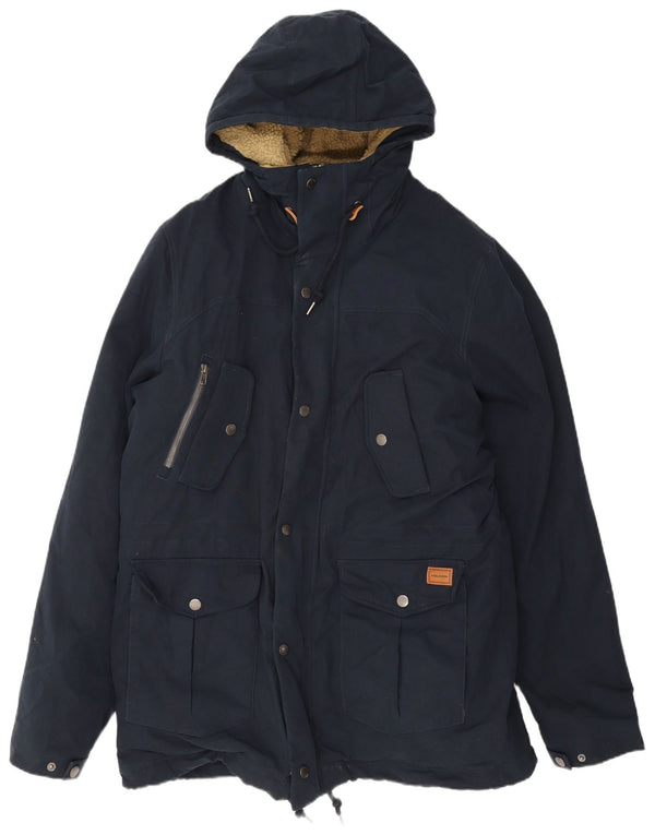 Volcom Parka con capucha para hombre UK 42 XL Algodón azul marino