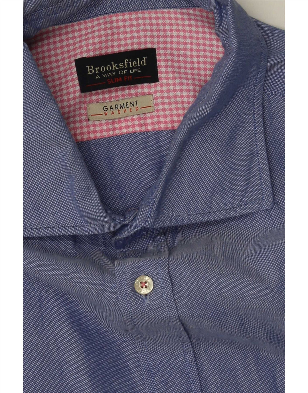 Camisa Brooksfield para hombre talla 43 grande con manchas azules
