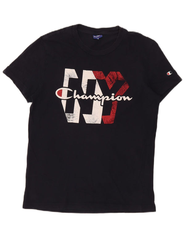 Champion Camiseta gráfica para mujer Top UK 44 Medium Azul marino