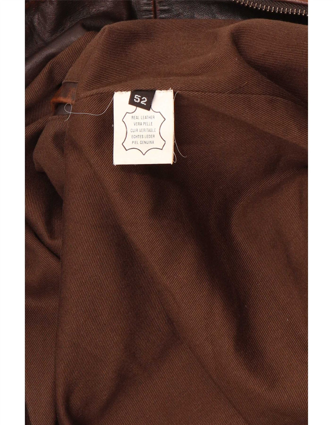 Vintage hombres bombardero chaqueta de cuero IT 52 marrón grande
