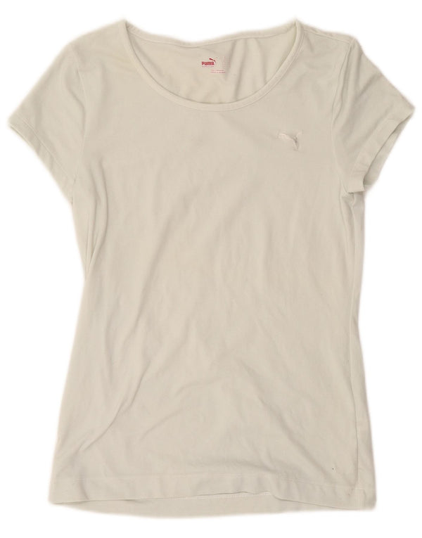 PUMA Camiseta para mujer Top UK 14 Large White Nylon