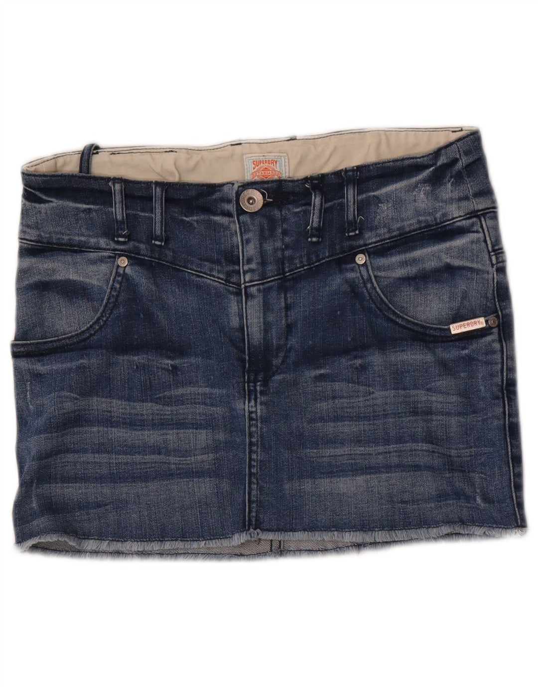 Superdry Mujer Mini Falda Vaquera W28 Algodón Azul Medio