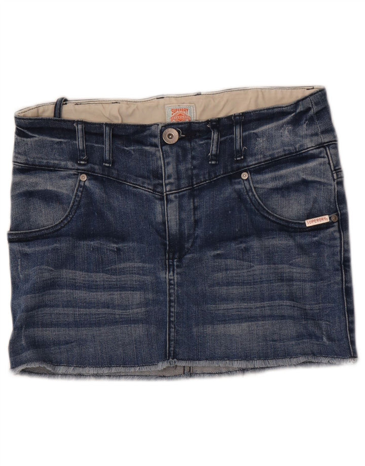 Superdry Mujer Mini Falda Vaquera W28 Algodón Azul Medio