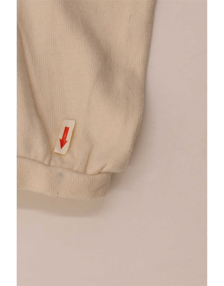 Zara Mujer Crop Blusa Top Reino Unido 10 Pequeño Algodón Beige