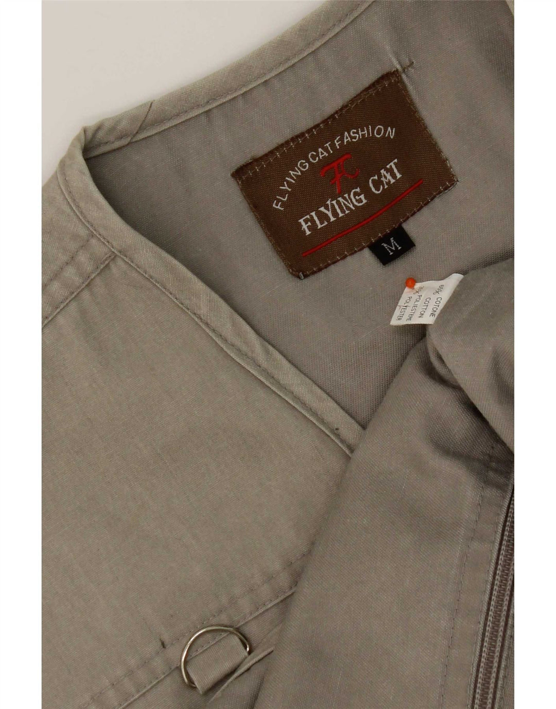 Vintage hombres utilidad Gilet Reino Unido 38 algodón gris medio