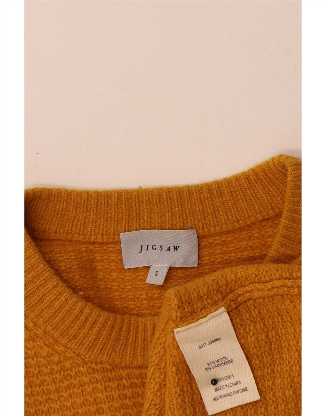 Jigsaw Jersey De Cuello Redondo Para Hombre Pequeño De Lana Naranja