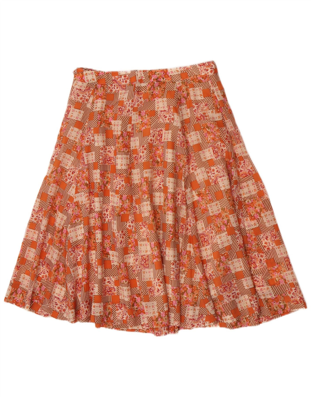 Vintage mujer A-Line falda W28 medio patchwork multicolor