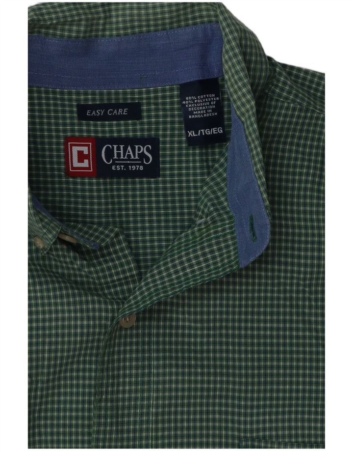 Chaps Camisa de fácil cuidado para hombre XL Algodón a cuadros verdes