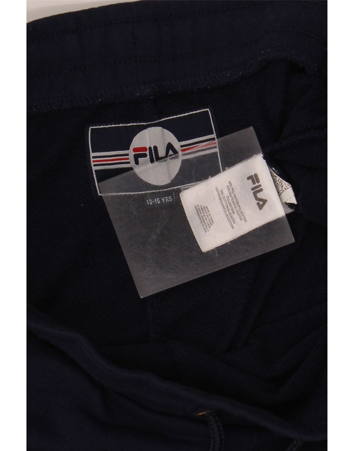 FILA Shorts deportivos con gráfico para niño 13-14 años Azul marino Poliéster