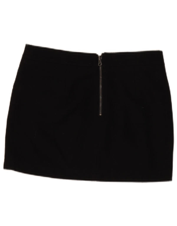 Minifalda Benetton Mujer IT 42 Medium W30 Lana Negra