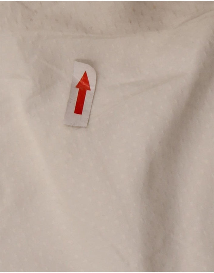 EDDIE BAUER Blusa camisera para mujer UK 10 Small White Spotted Nylon