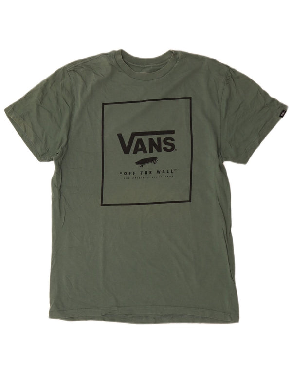 Vans Camiseta con gráfico de ajuste personalizado para hombre, parte superior de algodón verde medio